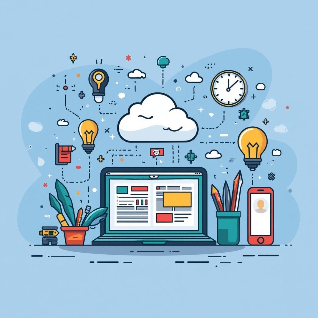 Mobile app & website development illustration