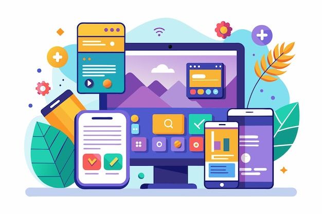 Mobile app & website development illustration